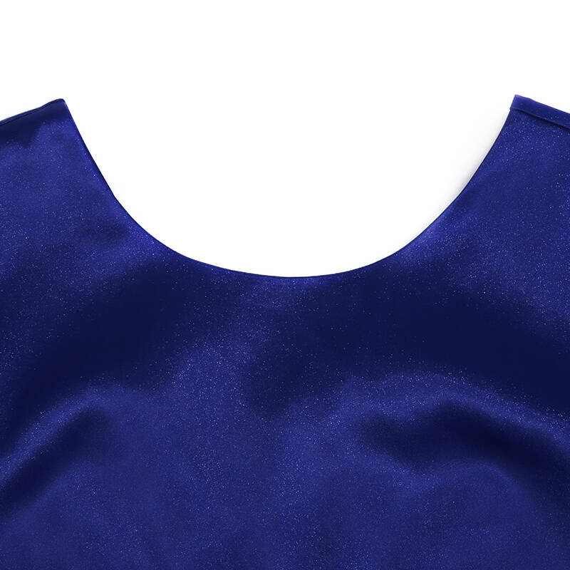 陶尔米纳的蓝 2014年秋季女装欧美宝蓝色高腰百褶连衣裙 深蓝色 s