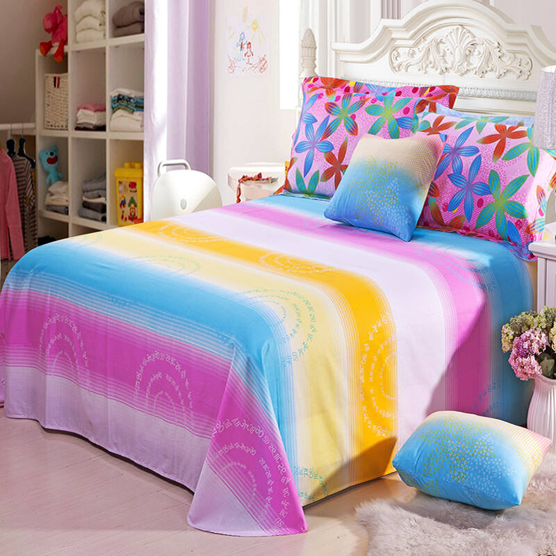 逸轩家纺 全棉双人单件床单 花如潮 230*250cm