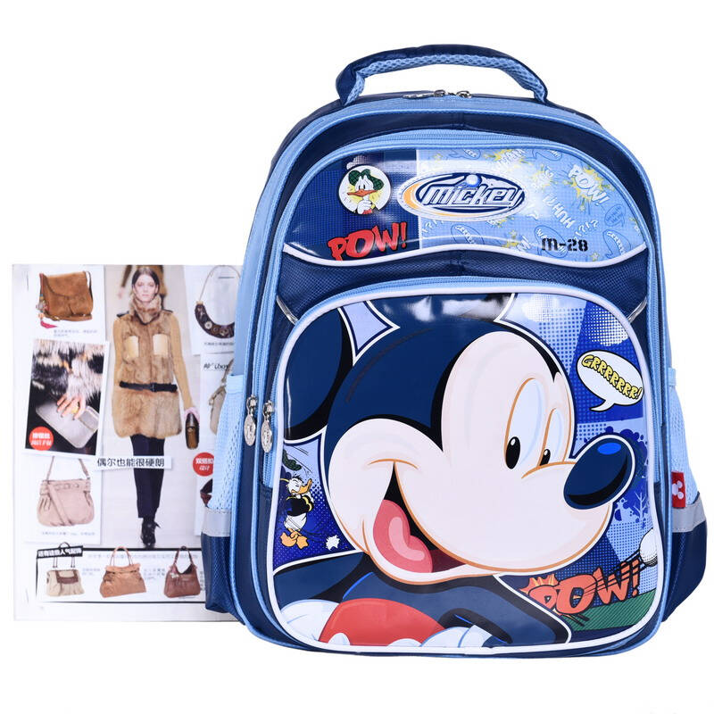 迪士尼( disney)米奇 儿童书包 男款可爱轻便简约双肩背包小学生书包