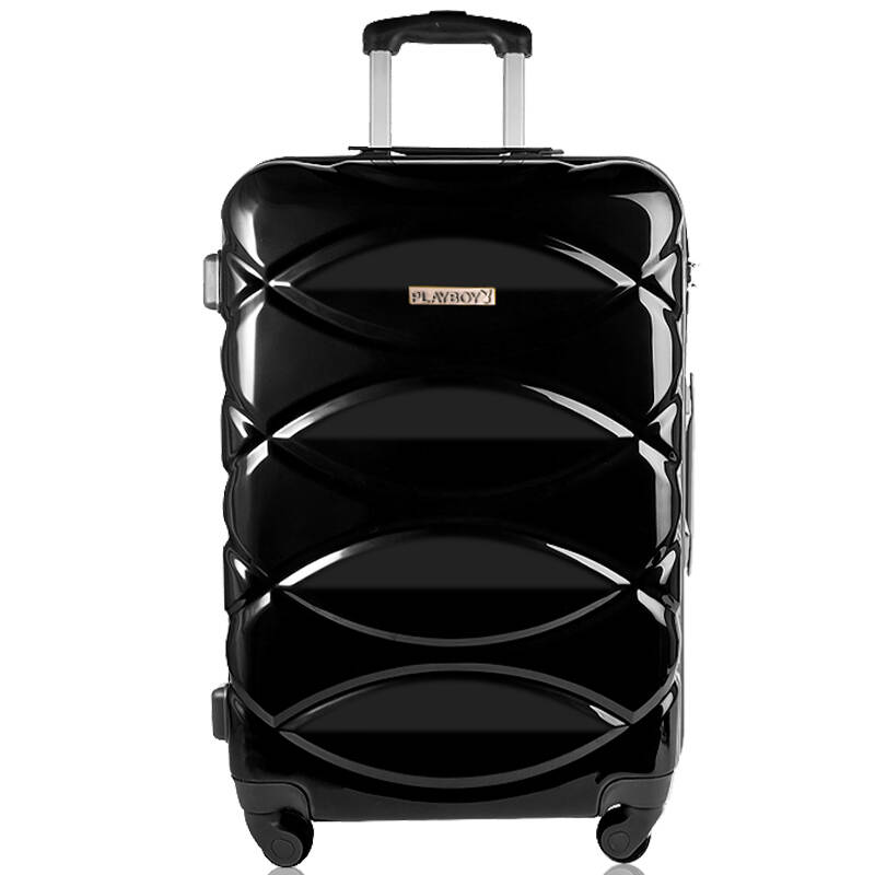 花花公子playboy拉杆箱万向轮旅行箱20寸登机箱子 黑色 20寸