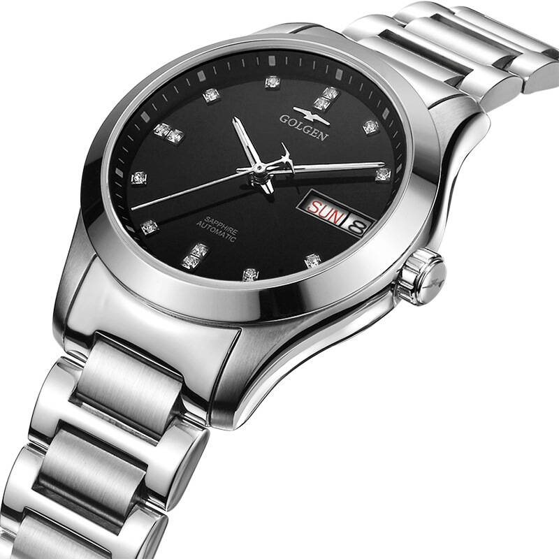 古尊(golgen)手表 情侣系列机械情侣表女表黑色gn.6097l.pb