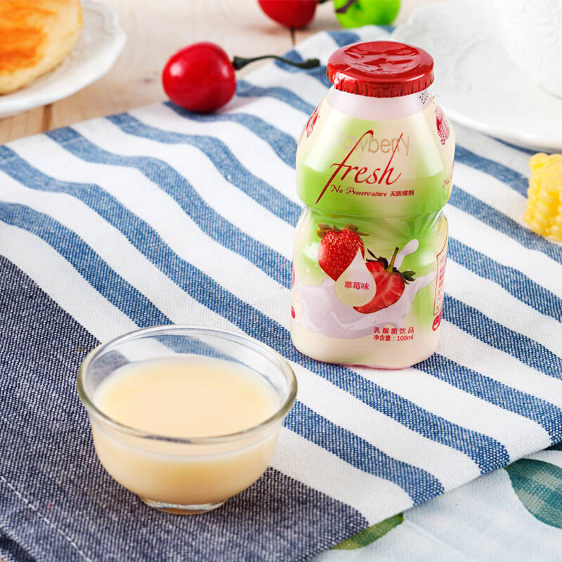 【京东超市】界界乐(jelley brown)乳酸菌饮料 草莓味 100ml*40瓶