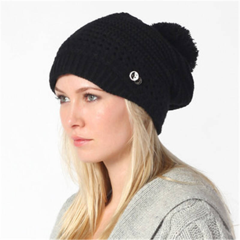 快乐狐狸男女款冬季有檐帽保暖帽309-1236 70黑色