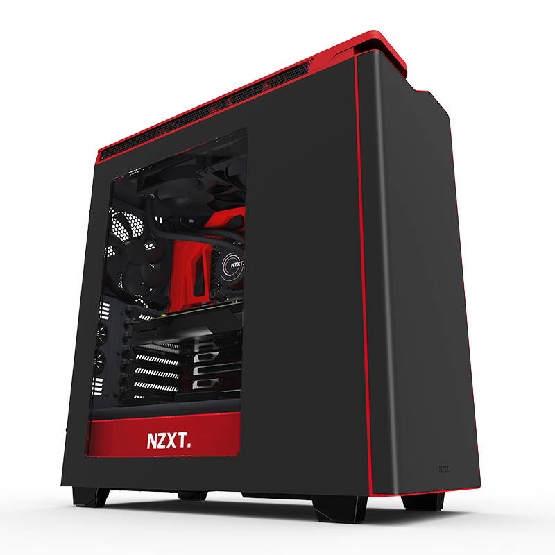 恩杰nzxt h440 黑色 中塔式机箱(钢化面板/水冷支持/电源仓/侧透/支持