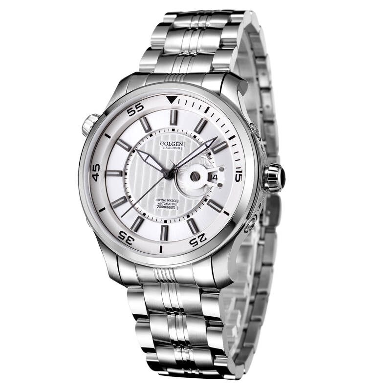古尊(golgen)蛟龙号系列防水商务潜水表钢带男士全自动机械手表6111m