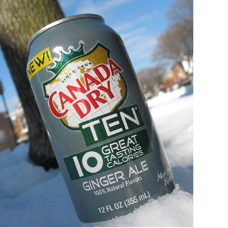 usa美国进口10卡路里canada dry加拿大干姜苏打汽水 355ml*12罐(整箱)