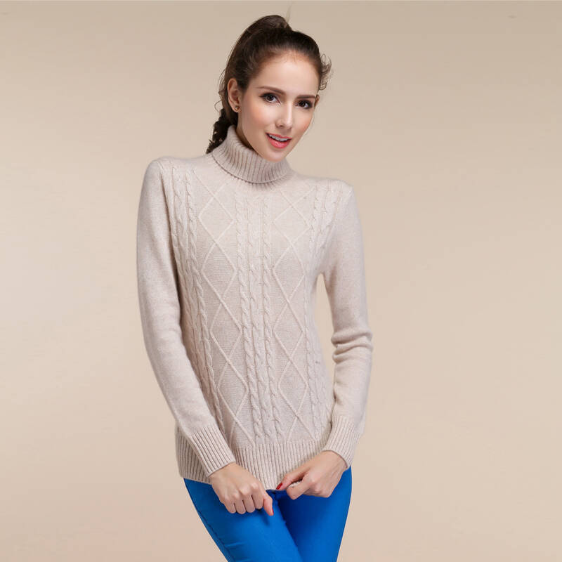 山羊绒衫女秋冬新款女士双股加厚高领羊绒衫女羊绒衫女羊毛衫女毛衣女