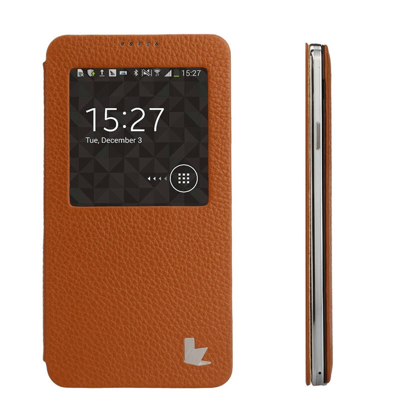 杰森克斯 真皮智能手机保护套 适用于三星note3 棕色