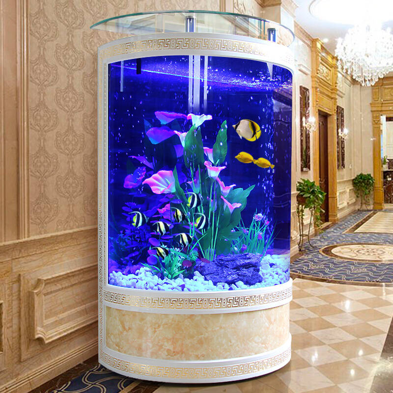 欧庭 欧式半圆形创意中型大型亚克力玻璃鱼缸水族箱 半圆落地靠墙吧台
