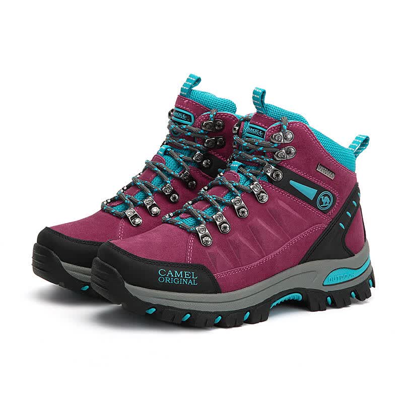 骆驼牌 户外女款高帮登山鞋系带女鞋 w63303515 梅红 38