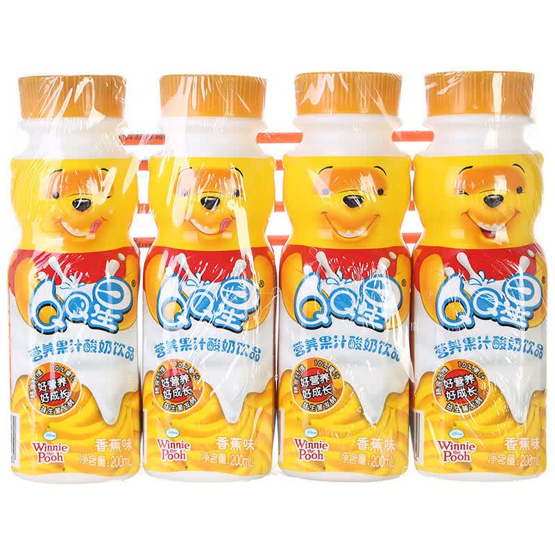 【京东超市】伊利 qq星营养果汁酸奶饮品香蕉味200ml*16