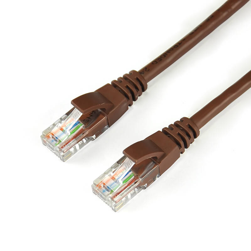 e-com超五类非屏蔽网线 八芯双绞线百兆高速网络跳线1米3米5米 褐色 1