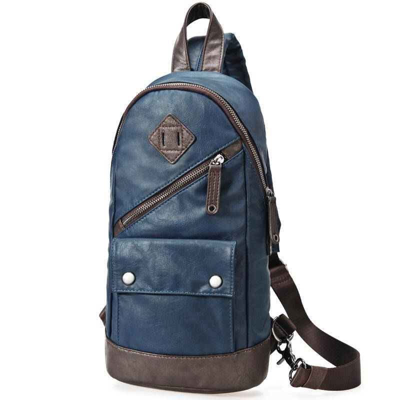 佑一良品uiyi新款韩版背包 男斜挎包时尚休闲包潮男包130133 彩陶蓝