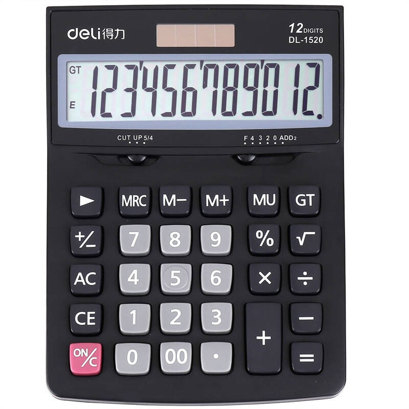 得力(deli)1520a 经典商务办公桌面太阳能双电源计算器 记忆存储功能
