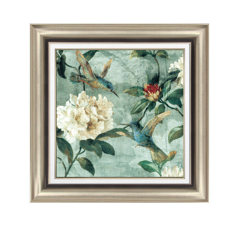 装饰画现代客厅沙发背景画挂画壁画美式有框画手绘花卉n-019 d款 45x