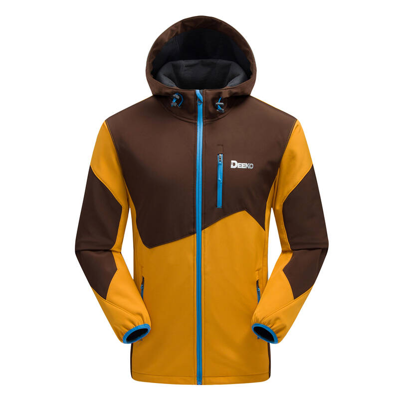 deeko/迪高 2014新品软壳冲锋衣男 女 连帽 秋冬情侣冲锋衣 男款麦秆
