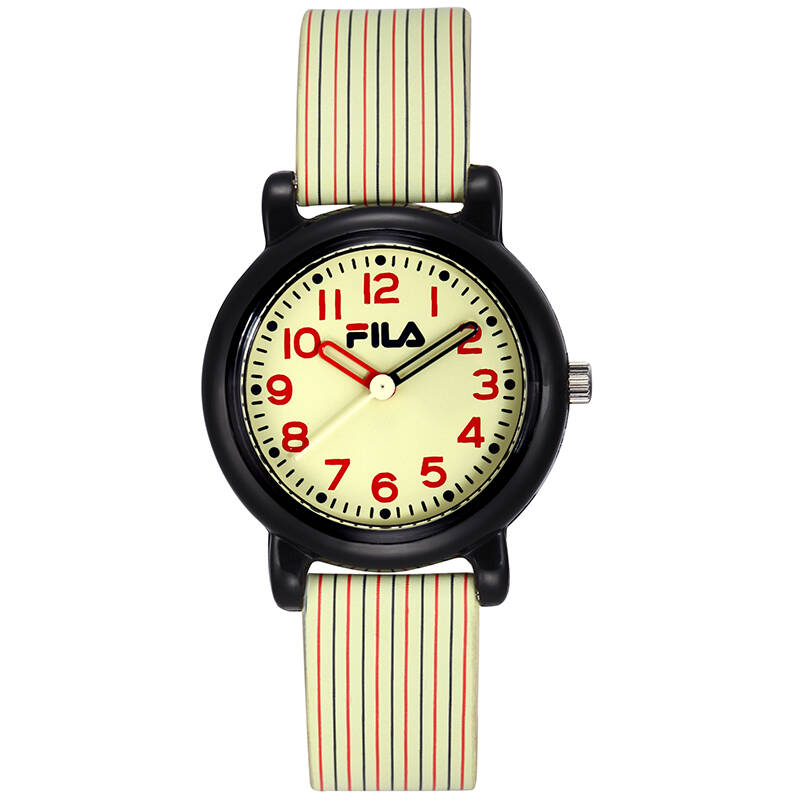 斐乐(fila)手表 可爱运动pu带石英儿童中性表 fl38-016 007pu带黄色