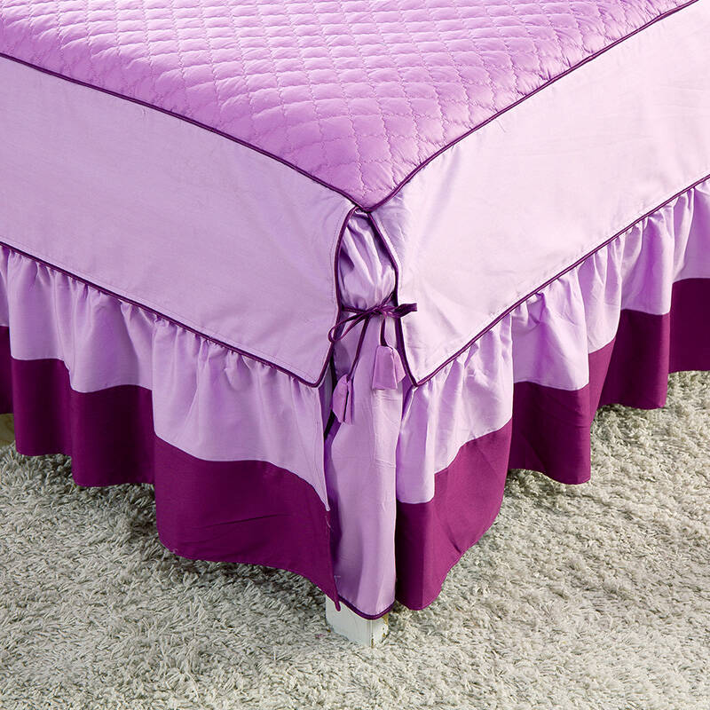 韩版纯色床上四件套纯棉四件套全棉夹棉加厚四件套 罗马紫色夹棉四
