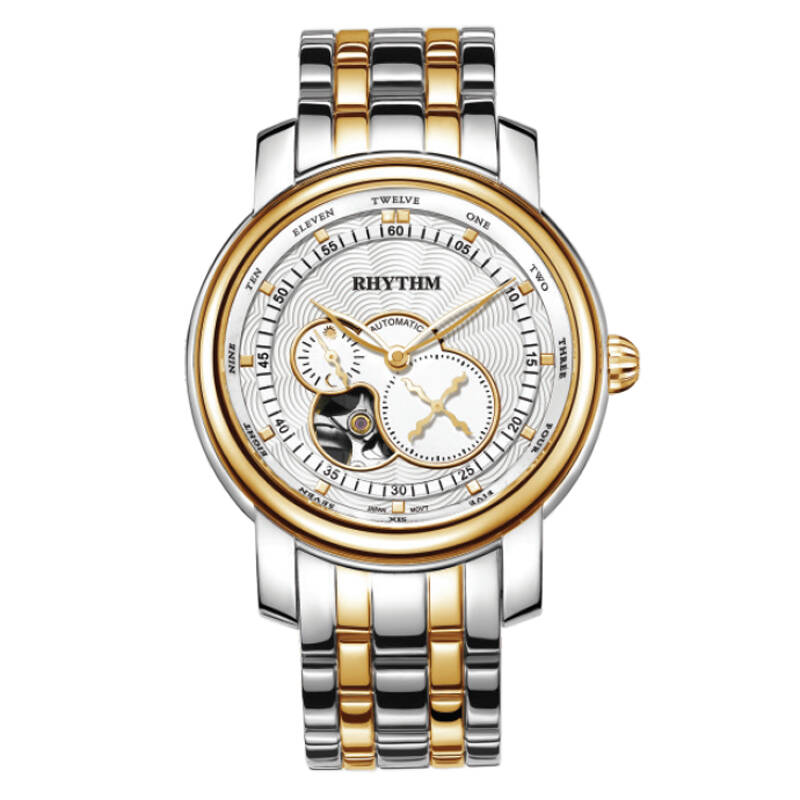 丽声(rhythm)手表 机械自动款系列男表商务休闲防水日历钢带男士手表