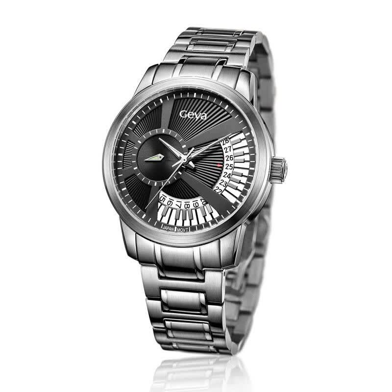 格雅(geya)手表 天籁系列机械男表钢带黑盘g08119gkk 自营