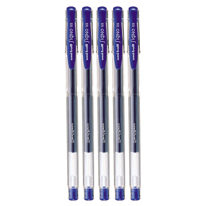 三菱(uni)中性0.5mm 签字笔um-100蓝色5支装