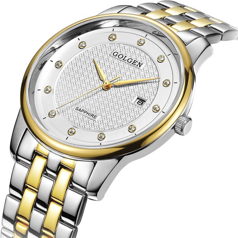 古尊(golgen)手表 商务系列石英情侣表男表间金色gn.19089m.vgs