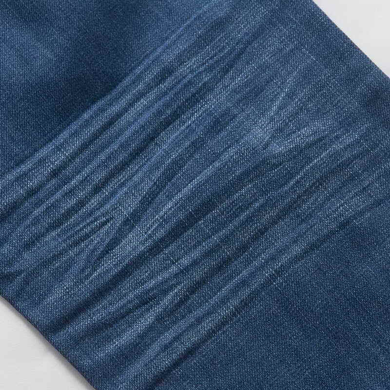 森马 冬装新款 男中低腰猫须水洗压皱显瘦牛仔长裤子 韩版 牛仔中蓝