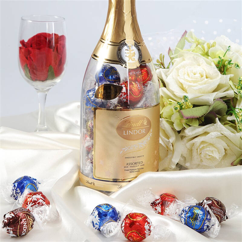 【京东超市】瑞士莲(lindt)软心精选巧克力 28粒香槟瓶型礼盒 336g