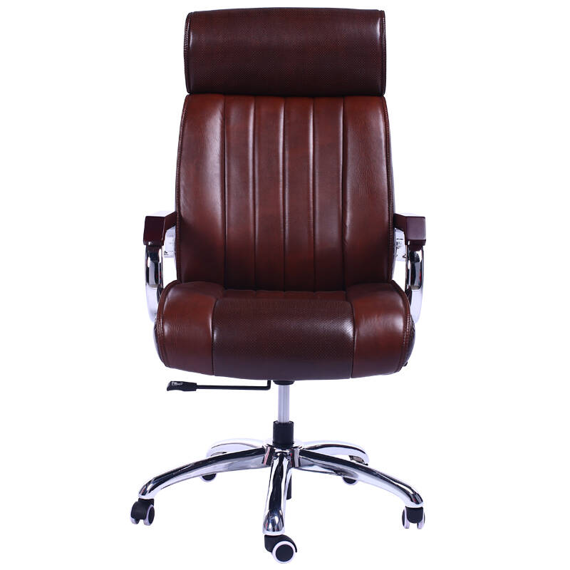 【铜牛】电脑椅家用办公椅人体工学老板椅升降转椅皮椅8009b 棕花