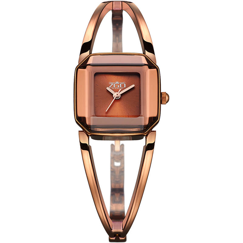正港(zgo)女士手表时尚防水表手链女表 韩版潮流女学生手表 棕色