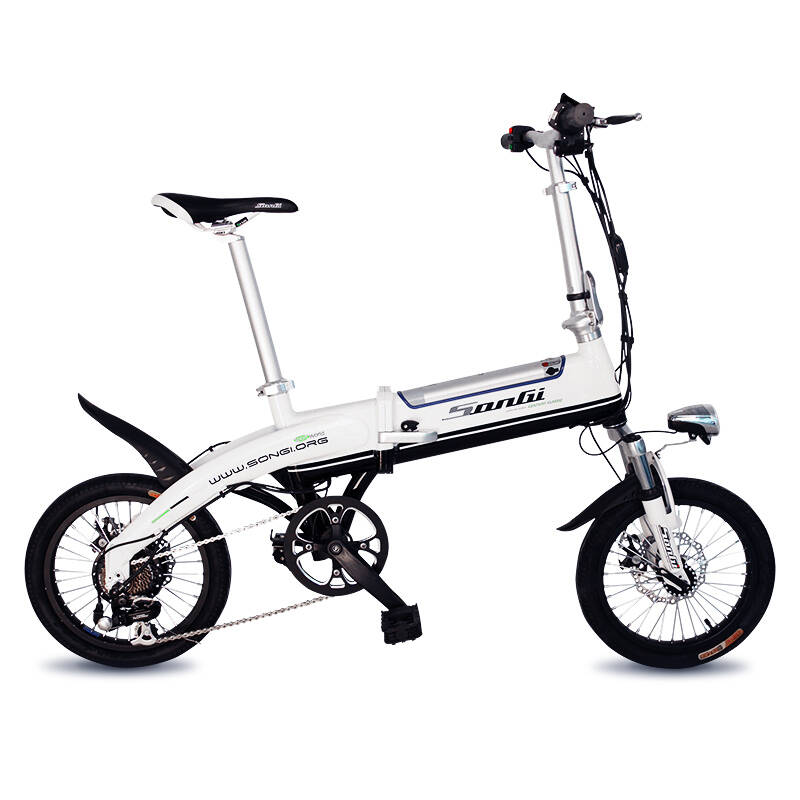 松吉锂电自行车 松豹折叠锂电池电动车 锂电池36v 七档变速八方电机16