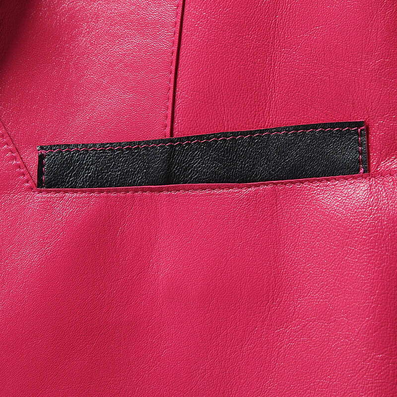 欧洲站皮外套特价 绵羊皮真皮双面皮清仓#5005 粉红色 l