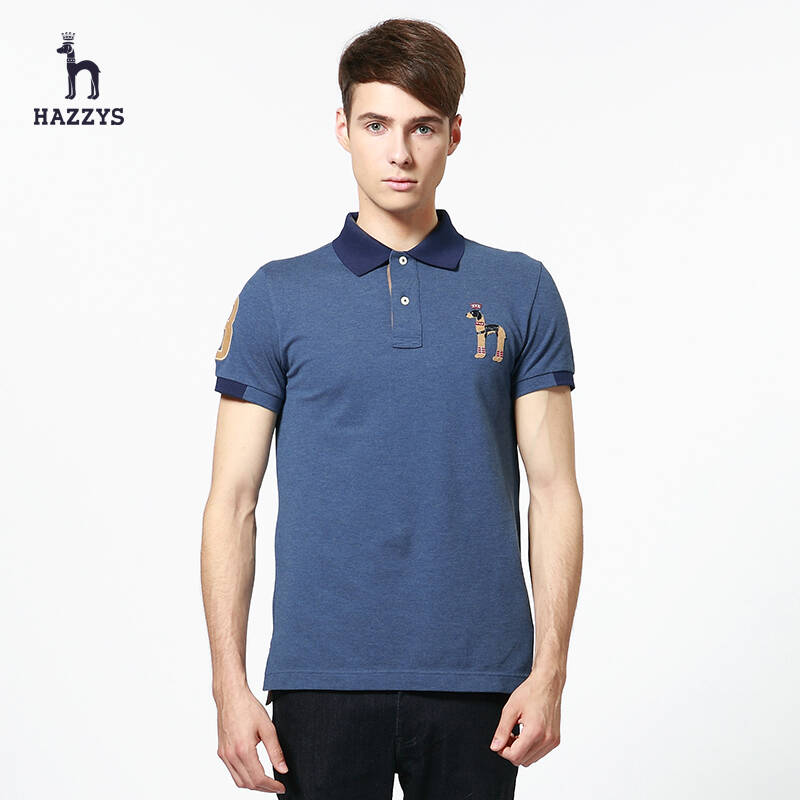 哈吉斯 hazzys 15年春夏 男装短袖纯棉体恤polo t恤衫