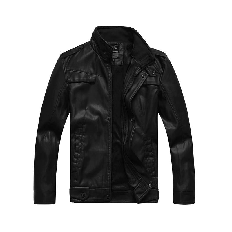 千士狼皮夹克男士皮衣男 男机车皮衣服修身时尚短款pu皮衣男外套潮129