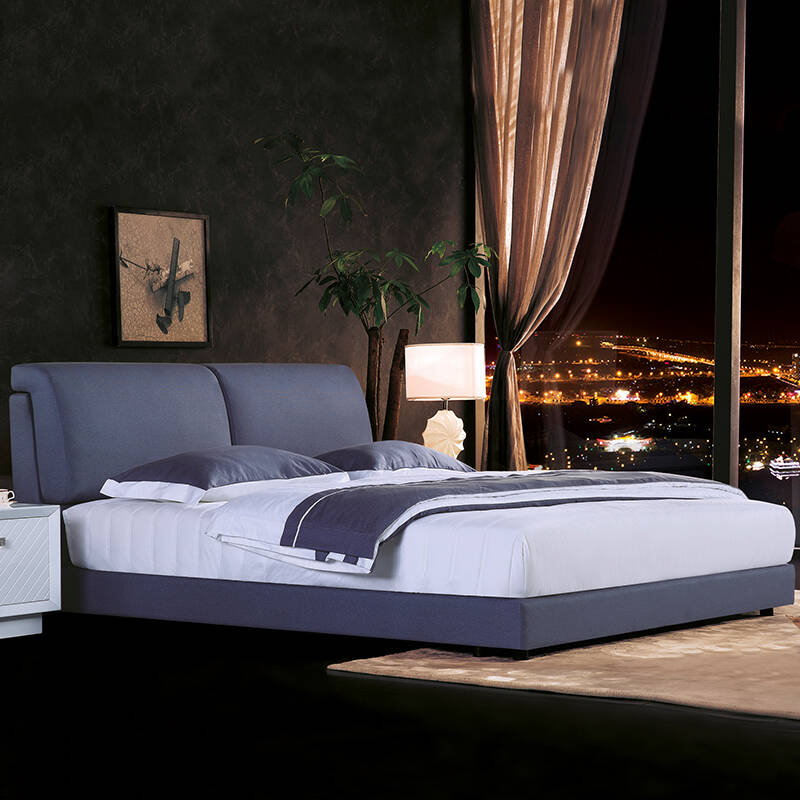 5米1.8米双人床 墨蓝色 1800*2000