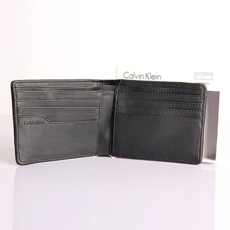calvin klein/ck 新品 男士时尚短款印花钱包 ck钱夹 46001349 黑色