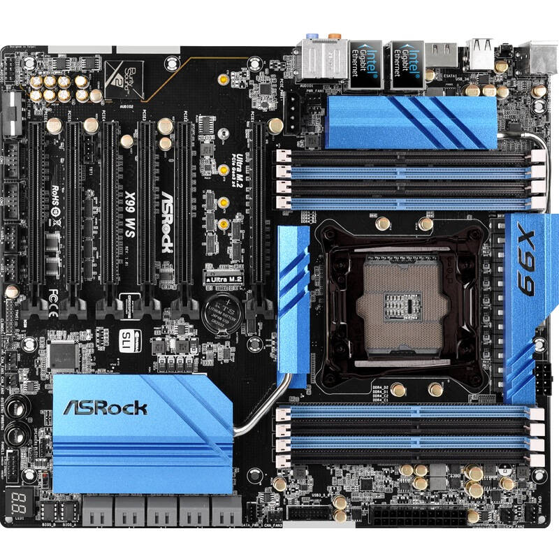 华擎(asrock)x99 ws主板 ( intel x99/lga 2011 )