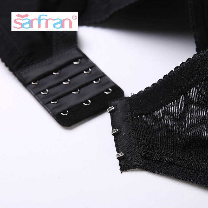 圣绯蕊sanfran 3/4v型聚拢文胸性感交叉无钢圈蕾丝 收副乳b杯328559