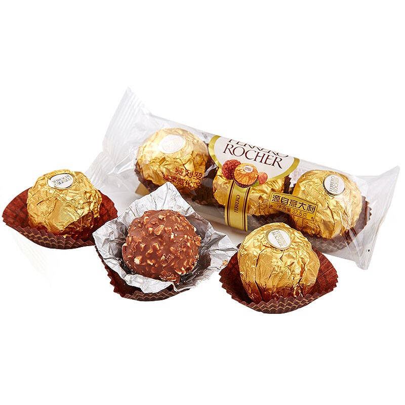意大利进口 ferrero rocher费列罗榛果威化巧克力3粒装37.5g