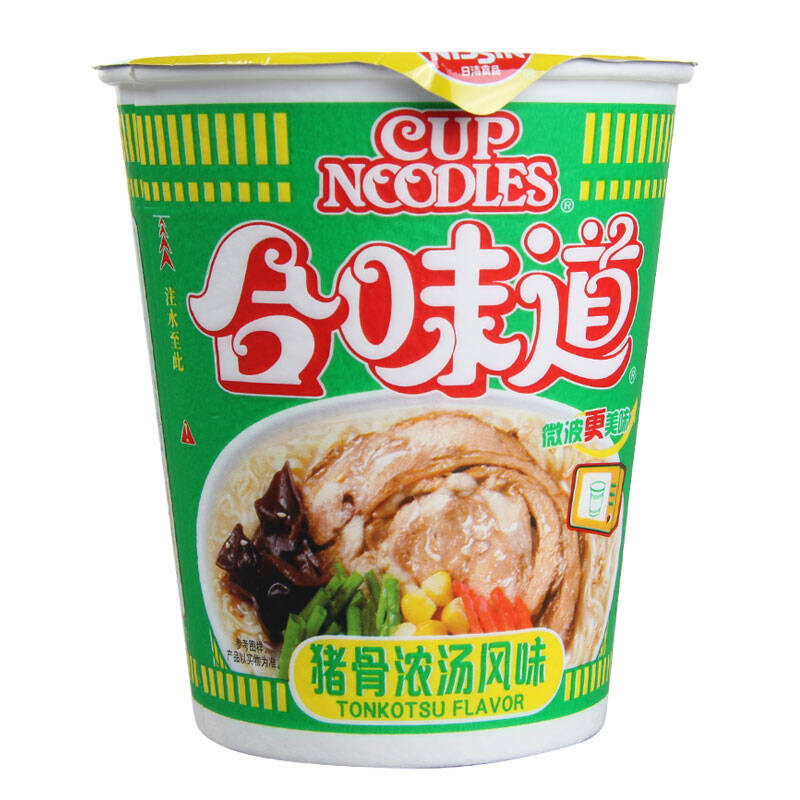 nissin/日清合味道 开杯乐 猪骨浓汤风味 86g/杯*12杯 日清方便面整箱