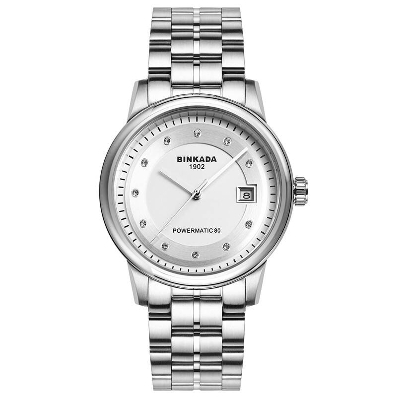 宾卡达(binkada)男表 瑞士正品男士手表 自动机械表防水 皮带钢带腕表