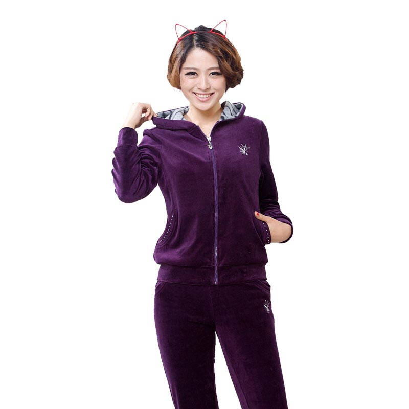 花花公子(playboy)春季新款运动套装女休闲套服连帽卫衣韩版修身