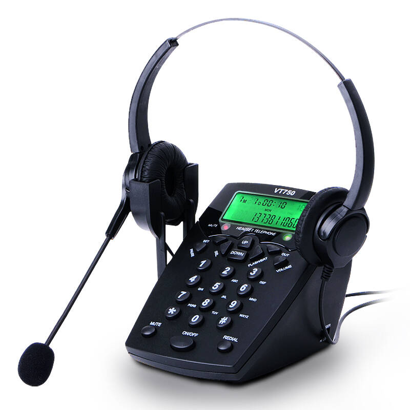 杭普vt750耳麦电话机套装 客服耳麦 话务员电话 话务电话机 耳机电话
