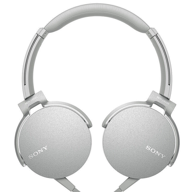 索尼(sony)mdr-xb550ap 重低音立体声耳机 头戴式 灰白色