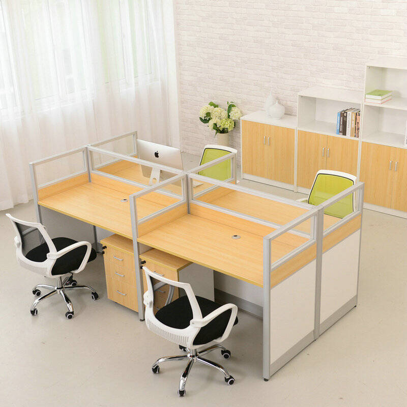 上海创冠现代时尚屏风办公桌四人位组合办公家具职员卡座办公桌4人
