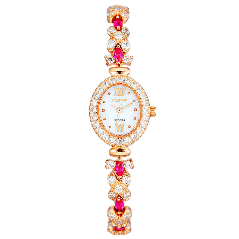 沃度(vodoy)女表 蝶恋花系列 奢华奥钻手链女士手表 防水石英腕表 v