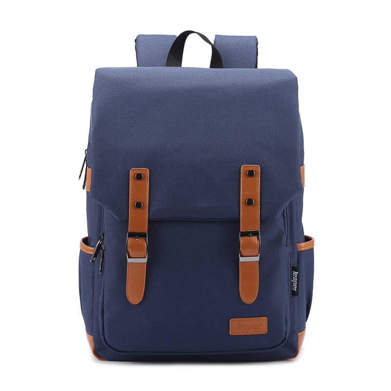 2015新款帆布包学院风潮流书包学生双肩包 8843深蓝色