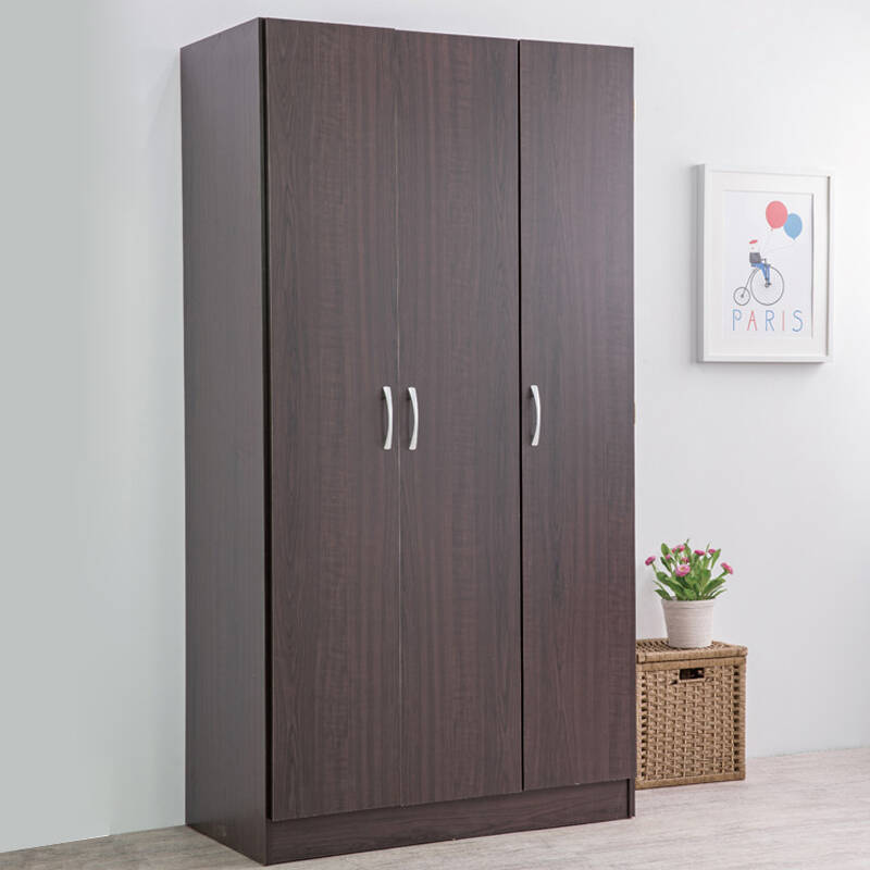 唯美馨 简约现代 卧室三门大衣柜对开门衣橱 超大储物柜收纳空间板式