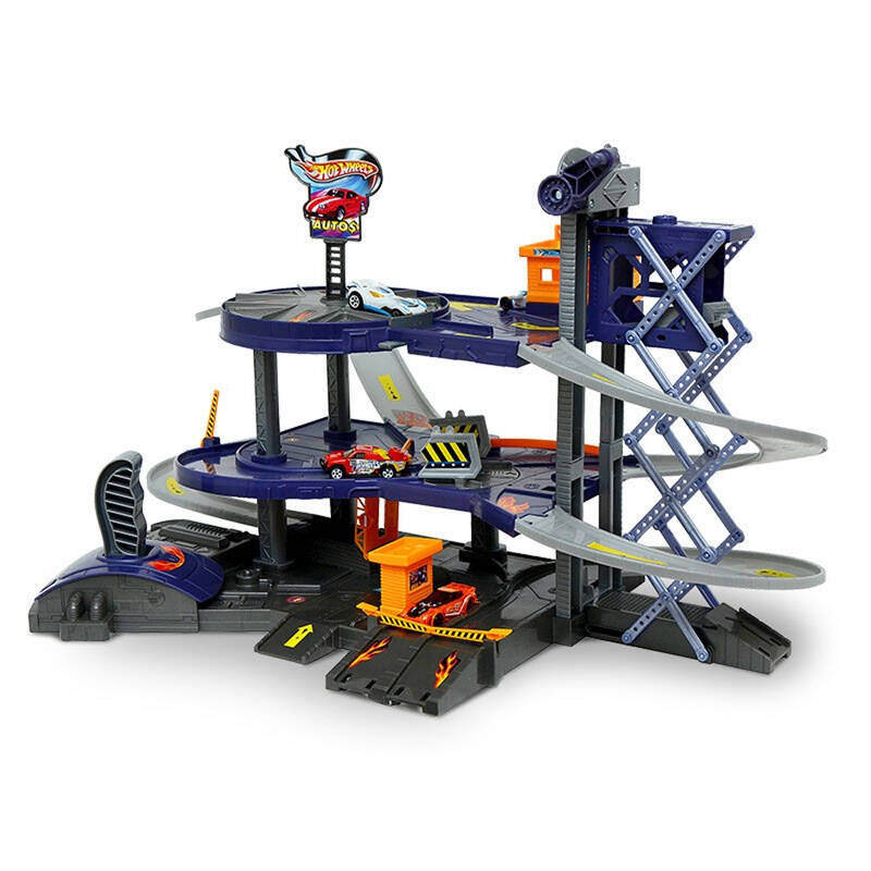 美泰风火轮儿童赛车轨道玩具风火轮车库轨道v3260