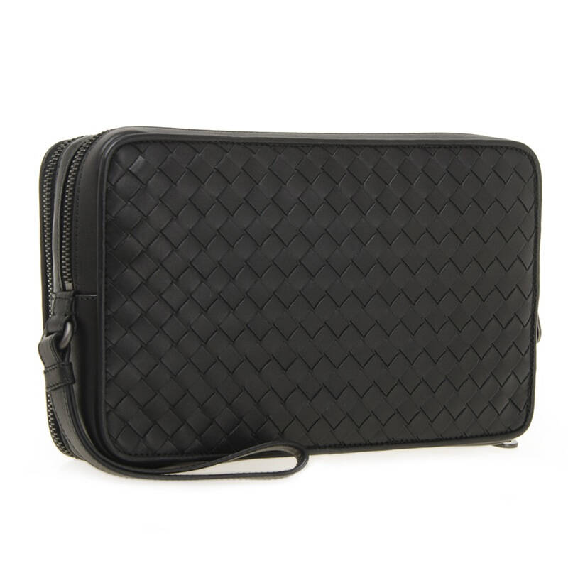 bottega veneta bv宝缇嘉 男士黑色牛皮编织手拿包 344776 v4651 1000